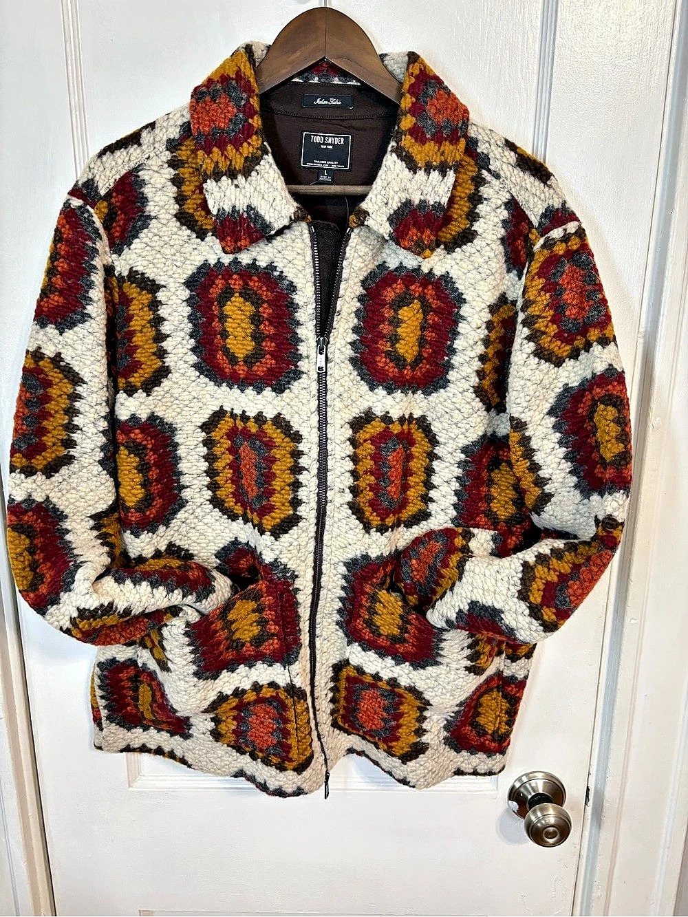 Todd Snyder italian crochet full zip jacket Large NWT